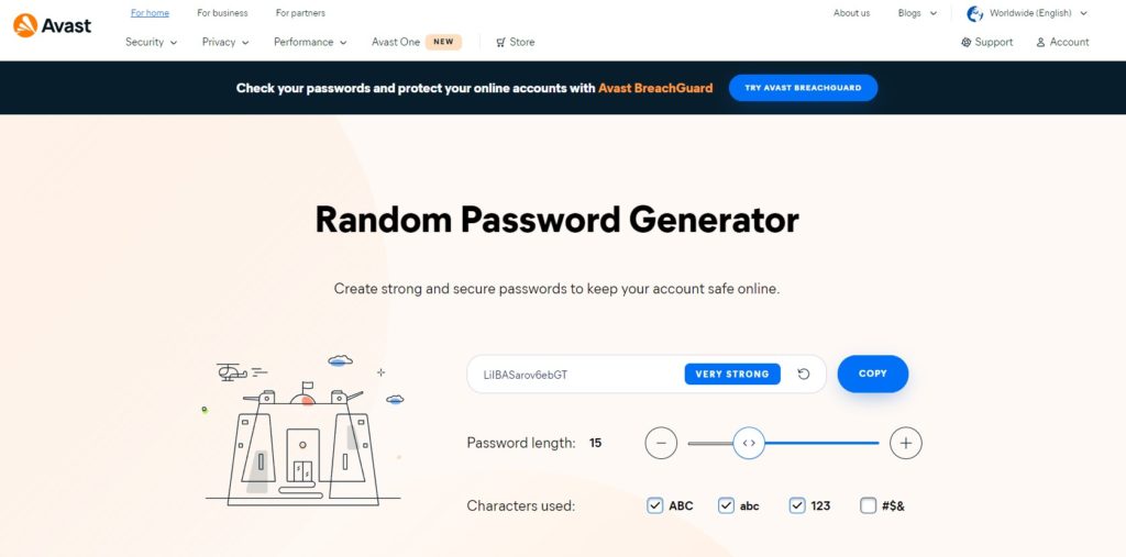 avast random password generator