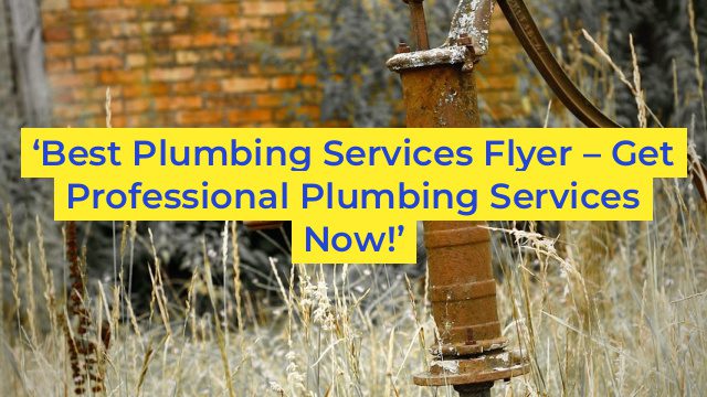 ‘Best Plumbing Services Flyer – Get Professional Plumbing Services Now!’