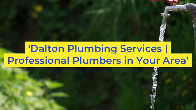 ‘Dalton Plumbing Services | Professional Plumbers in Your Area’