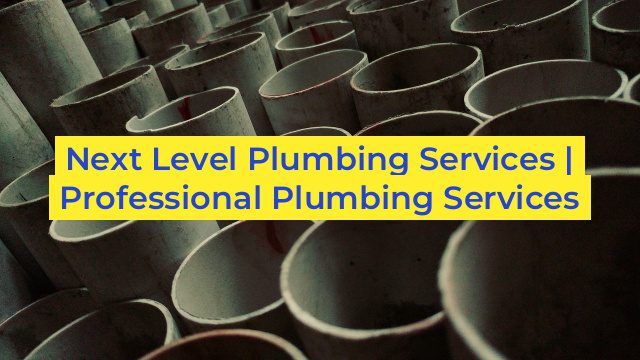 Next Level Plumbing Services | Professional Plumbing Services