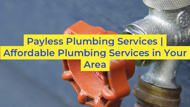 Payless Plumbing Services | Affordable Plumbing Services in Your Area