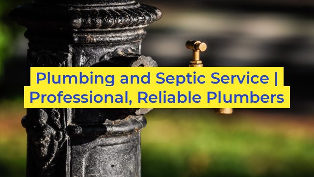 Plumbing and Septic Service | Professional, Reliable Plumbers