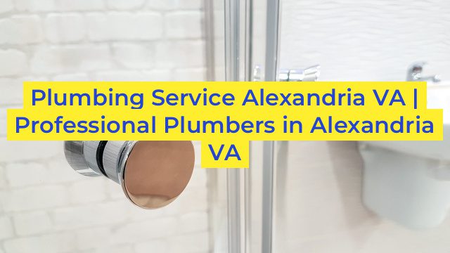 Plumbing Service Alexandria VA | Professional Plumbers in Alexandria VA