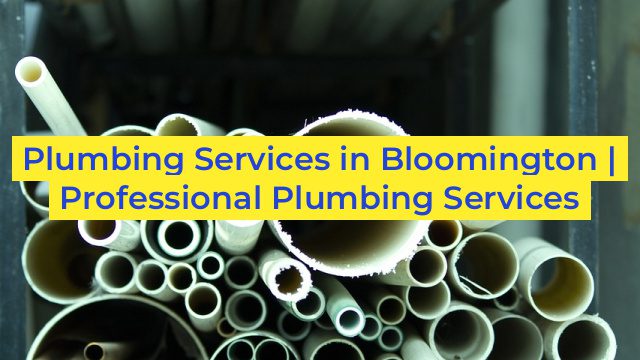 Plumbing Services in Bloomington | Professional Plumbing Services