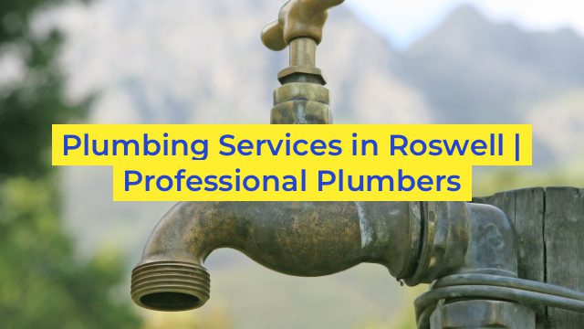 Plumbing Services in Roswell | Professional Plumbers