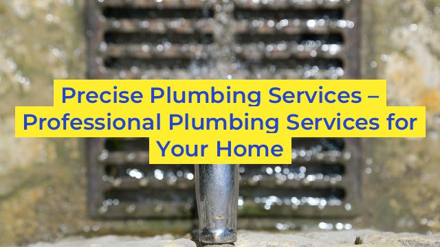 Precise Plumbing Services – Professional Plumbing Services for Your Home