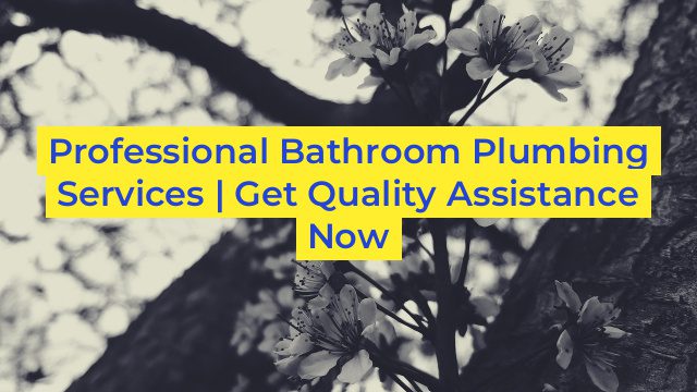 Professional Bathroom Plumbing Services | Get Quality Assistance Now