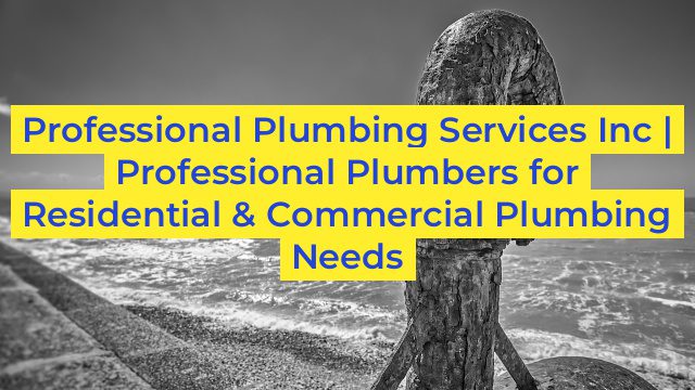 Professional Plumbing Services Inc | Professional Plumbers for Residential & Commercial Plumbing Needs