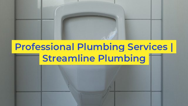 Professional Plumbing Services | Streamline Plumbing