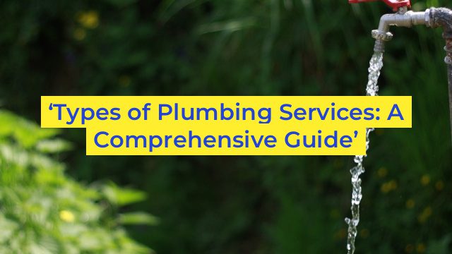 ‘Types of Plumbing Services: A Comprehensive Guide’